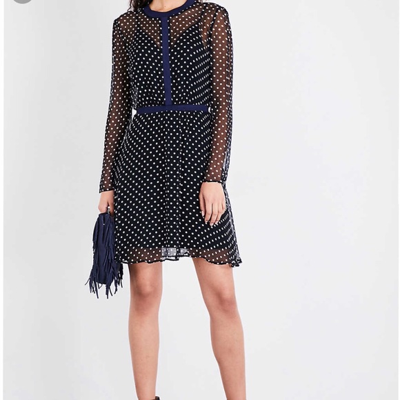 maje polka dot dress